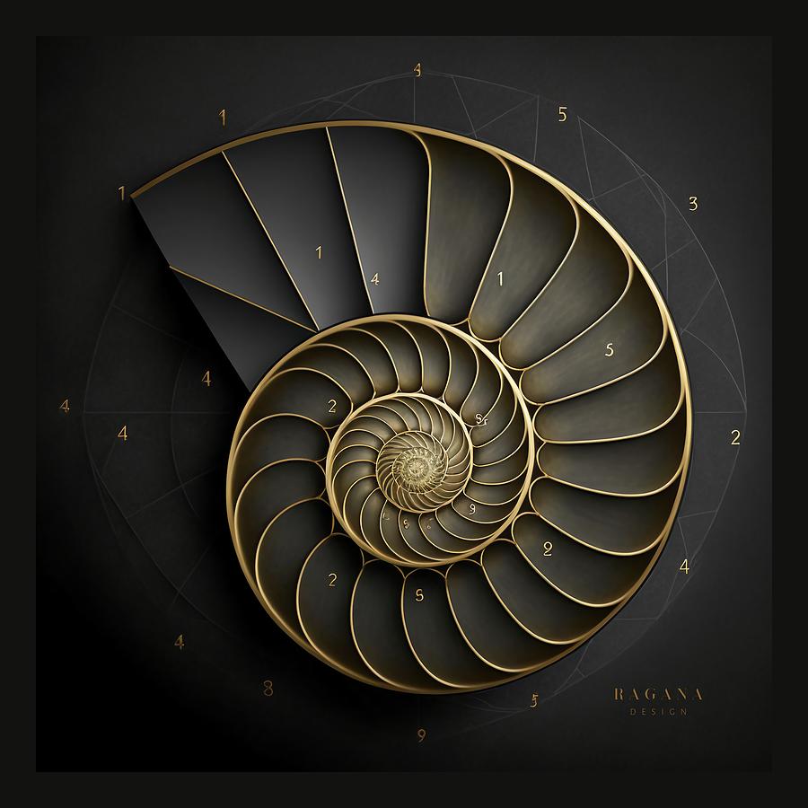 Fibonacci Golden Ratio in Elegant and Exclusive Golden and Black Design ...