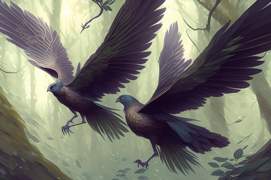 Flying Bird, Generative Ai Illustration Digital Art