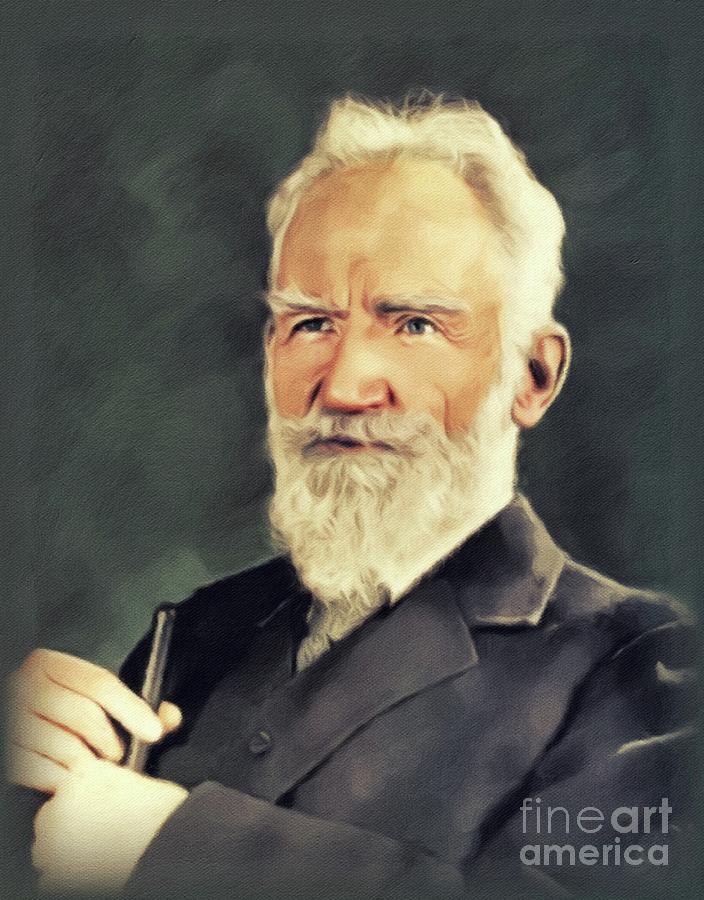 Vintage Painting - George Bernard Shaw, Literary Legend #7 by Esoterica Art Agency