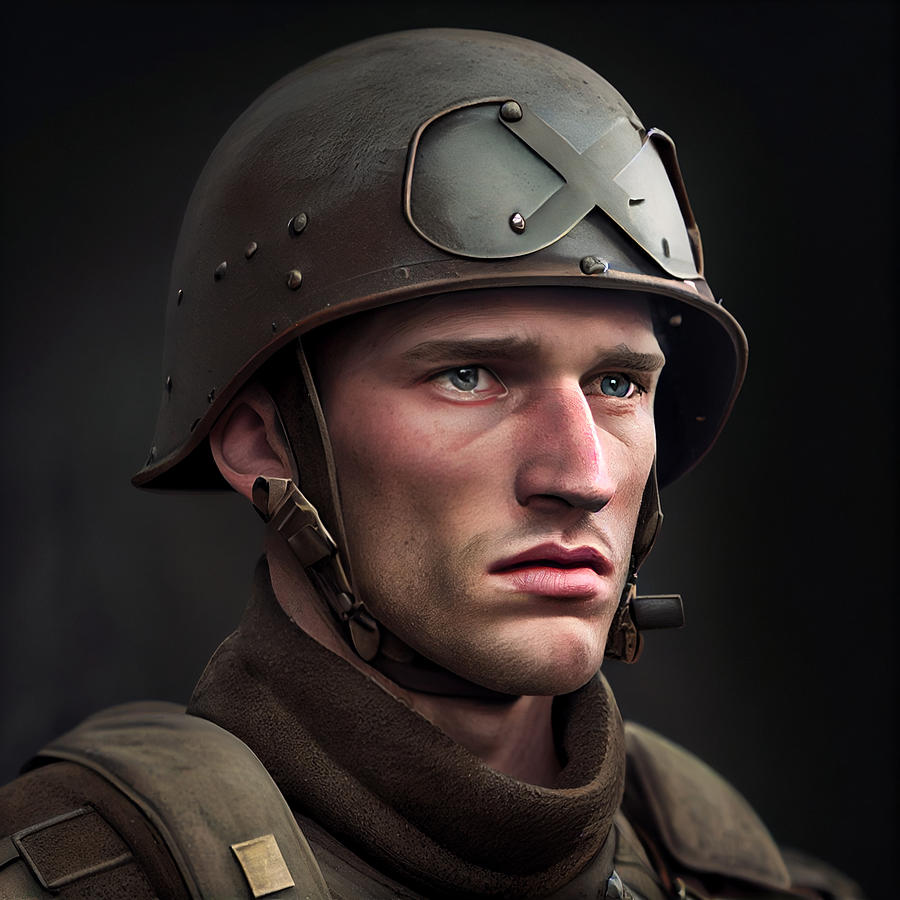 german world war two soldier wearing german hel by Asar Studios ...