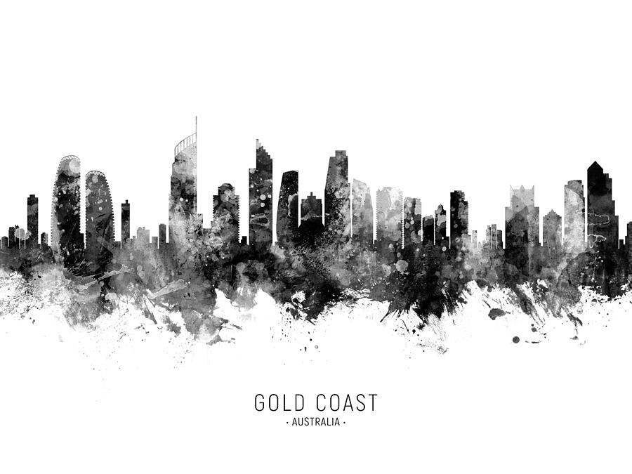 Gold Coast Australia Skyline #7 Digital Art by Michael Tompsett