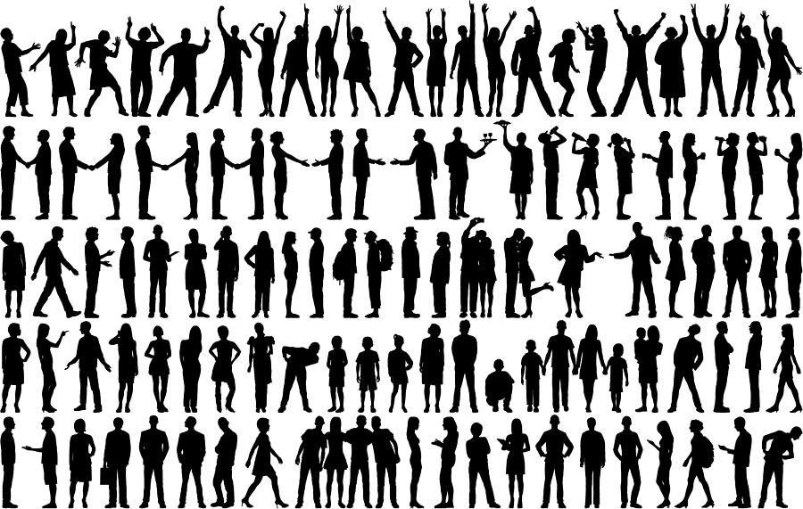 Highly Detailed People Silhouettes #7 Drawing by Leontura