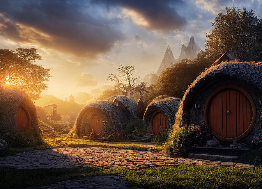 Fantasy Mixed Media - Hobbit Homes #7 by Smart Aviation