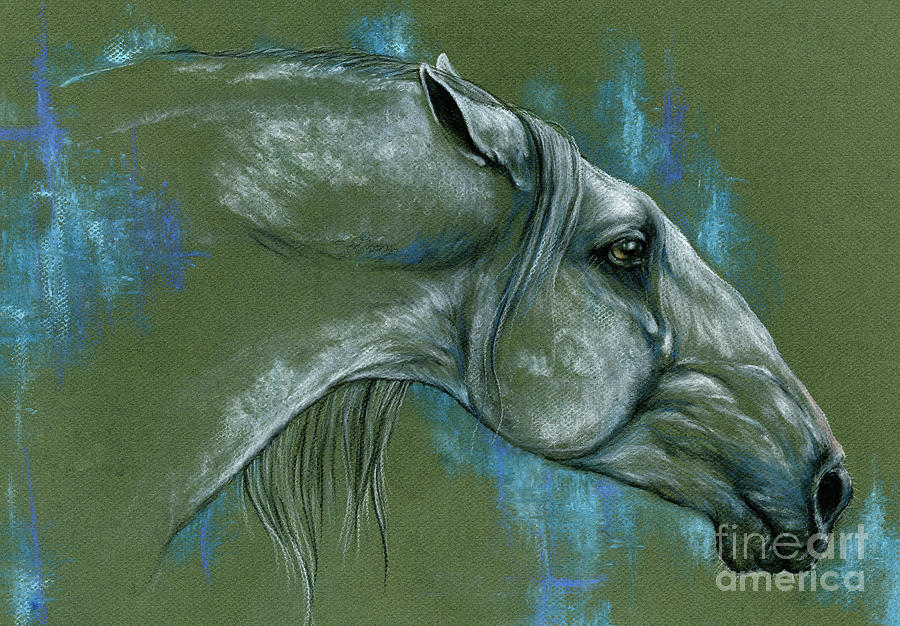 Horse head  #7 Pastel by Ang El