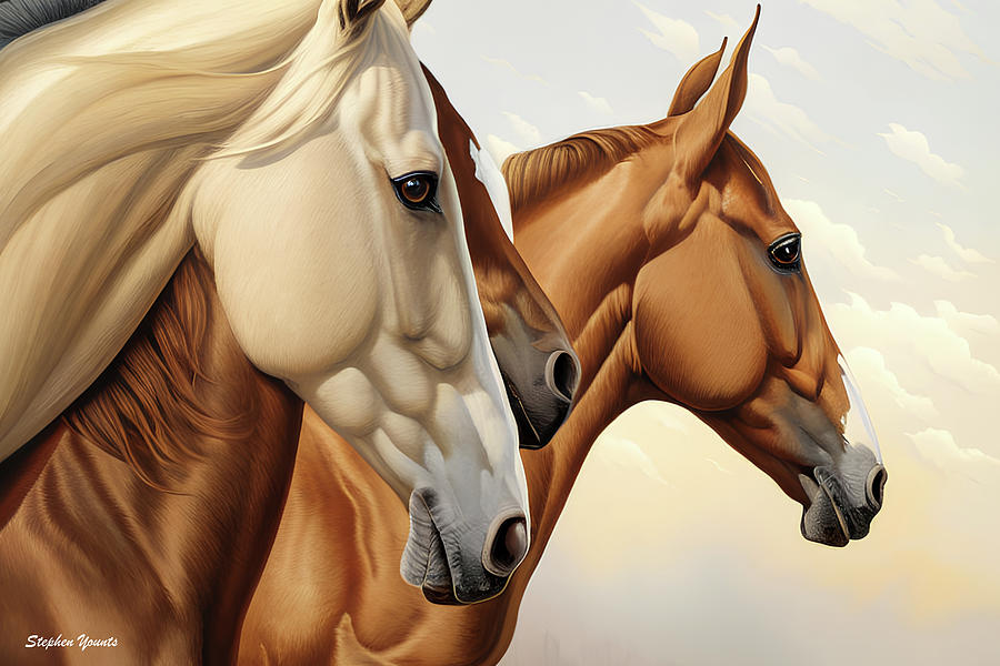 Horses #7 Digital Art by Stephen Younts
