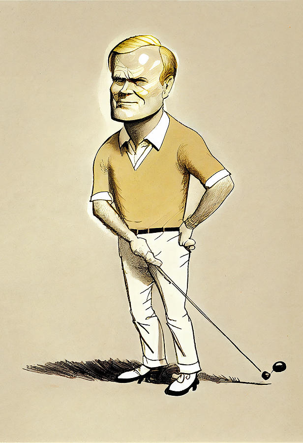 Jack Nicklaus Mixed Media - Jack Nicklaus Caricature #7 by Stephen Smith Galleries