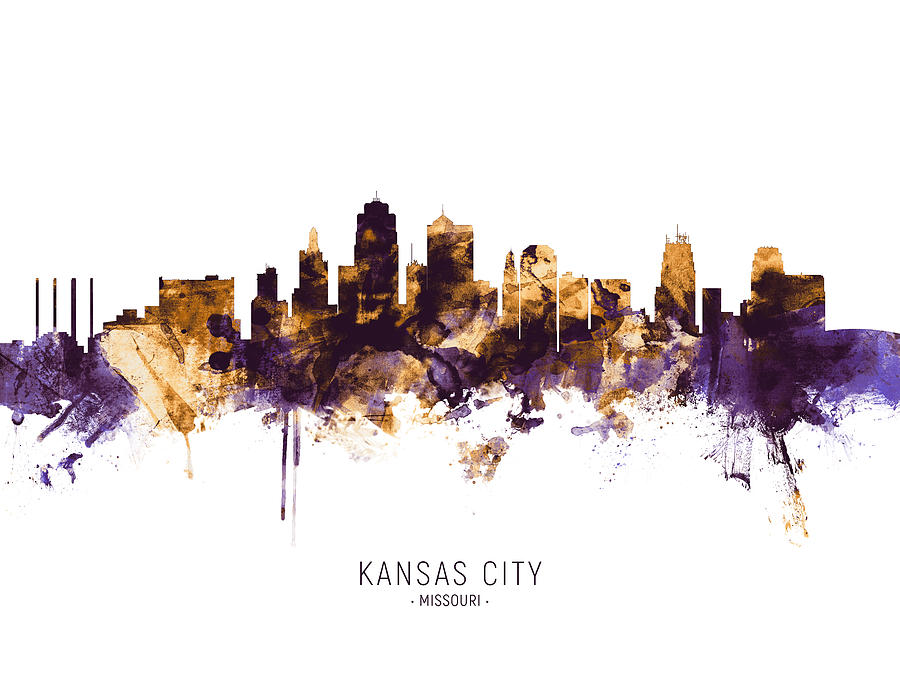 Kansas City Missouri Skyline #7 Digital Art by Michael Tompsett