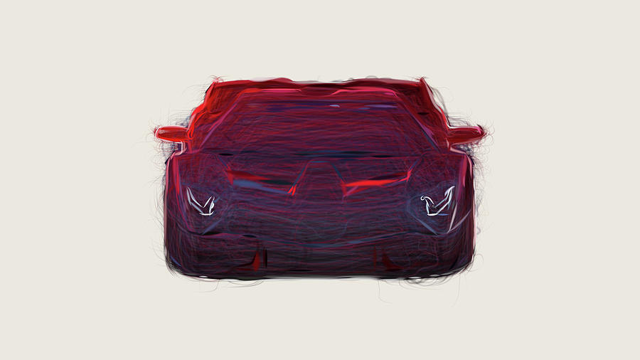 Lamborghini SC18 Car Drawing Digital Art by CarsToon Concept - Fine Art ...