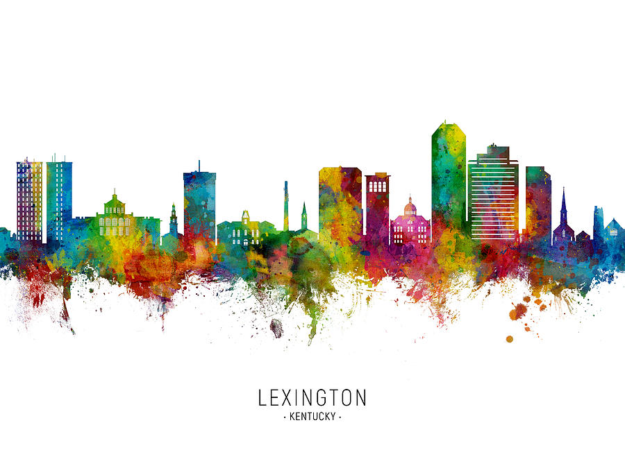 Lexington Digital Art - Lexington Kentucky Skyline #3 by Michael Tompsett