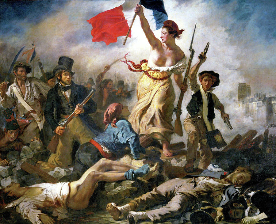 France Painting - Liberty Leading the People #7 by Jon Baran