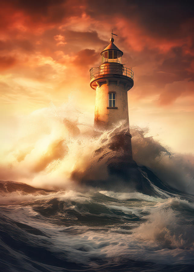 Lighthouse in storm Photograph by Lauren Blessinger - Fine Art America