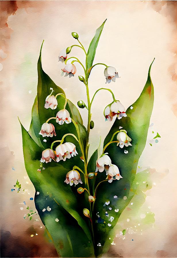 Lily of the Valley Watercolor Painting by Sebastian Pyka - Fine Art America