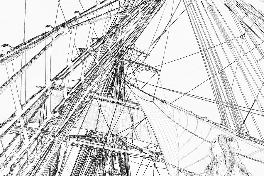 tall ship drawing