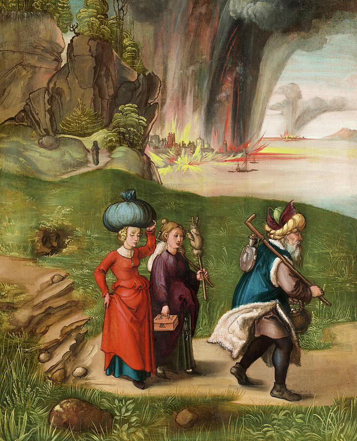 Lot and His Daughters, from circa 1496-1499 Painting by Albrecht Durer