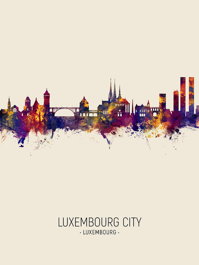 Luxembourg City Skyline #7 Digital Art by Michael Tompsett