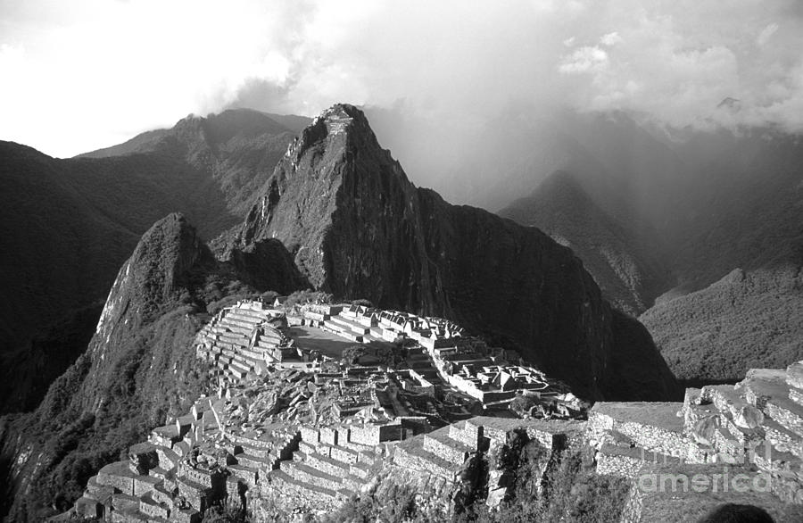 Black And White Photograph - Machu Picchu Peru #1 by James Brunker