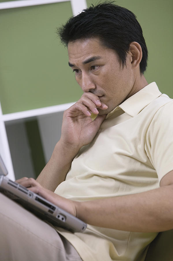 Man with laptop #7 Photograph by Comstock Images