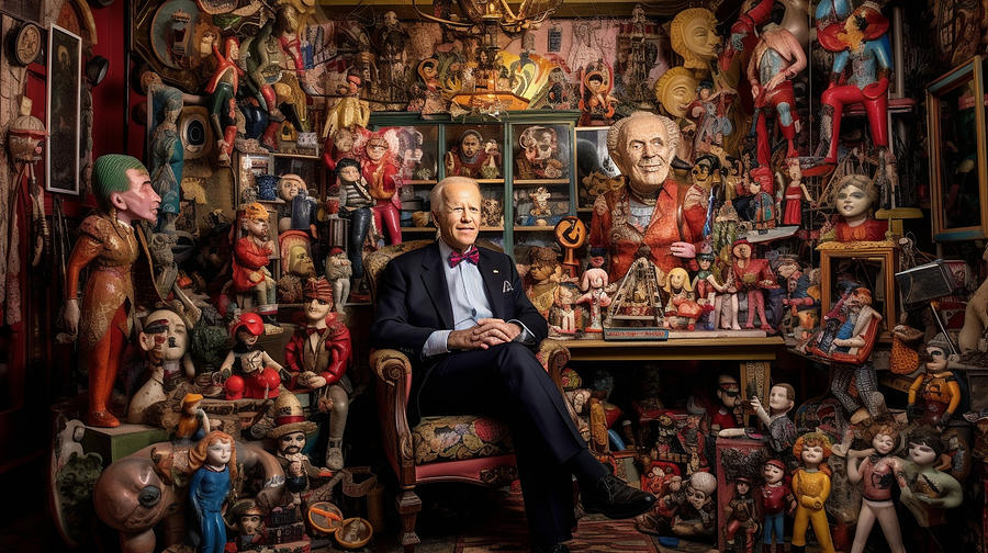 Fantasy Painting - Maximalist  United  States  President  Joe  Biden  by Asar Studios #7 by Celestial Images