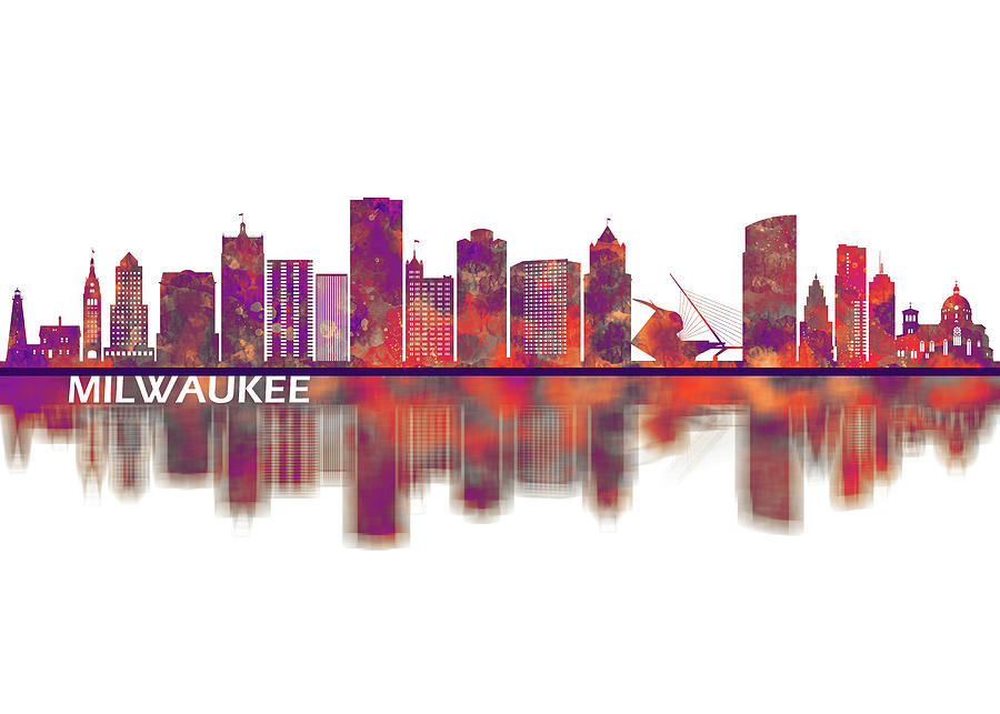 Milwaukee Wisconsin Skyline Mixed Media