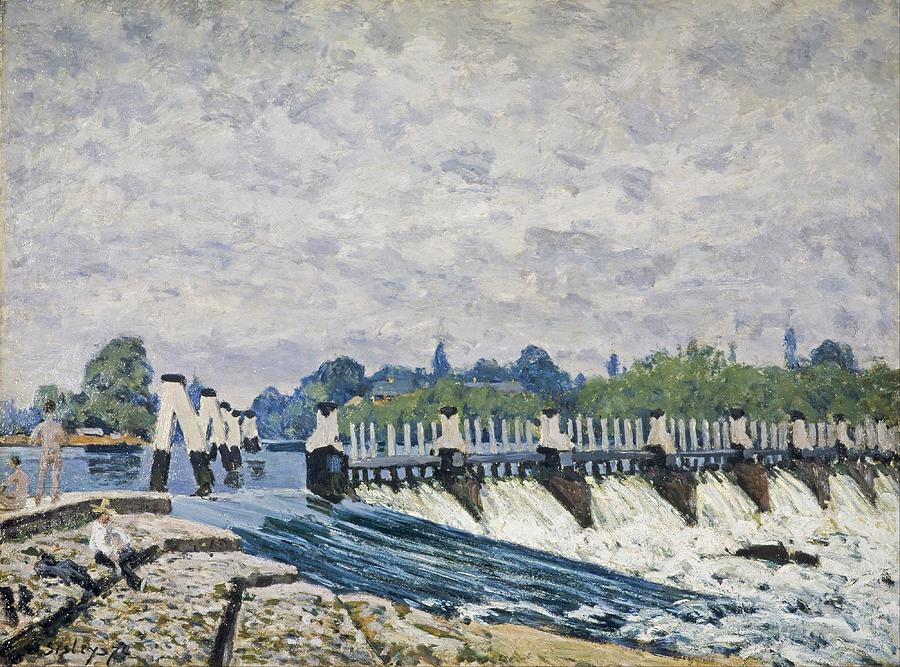 Molesey Weir, Hampton Court #8 Painting by Alfred Sisley