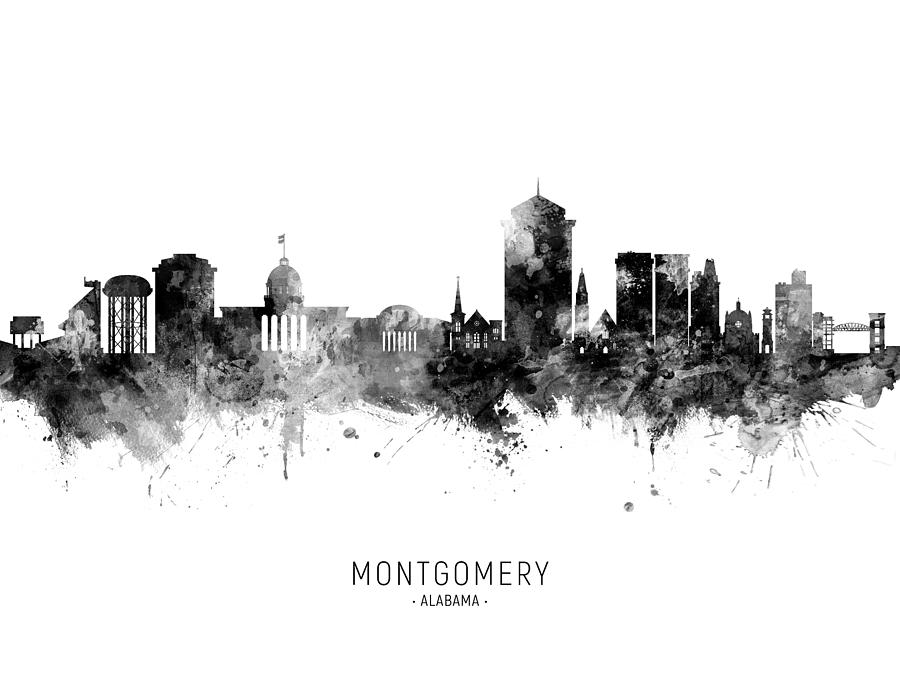 Montgomery Alabama Skyline #7 Digital Art by Michael Tompsett