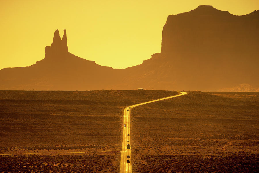 Transportation Photograph - Monument Valley Highway #7 by Alan Copson