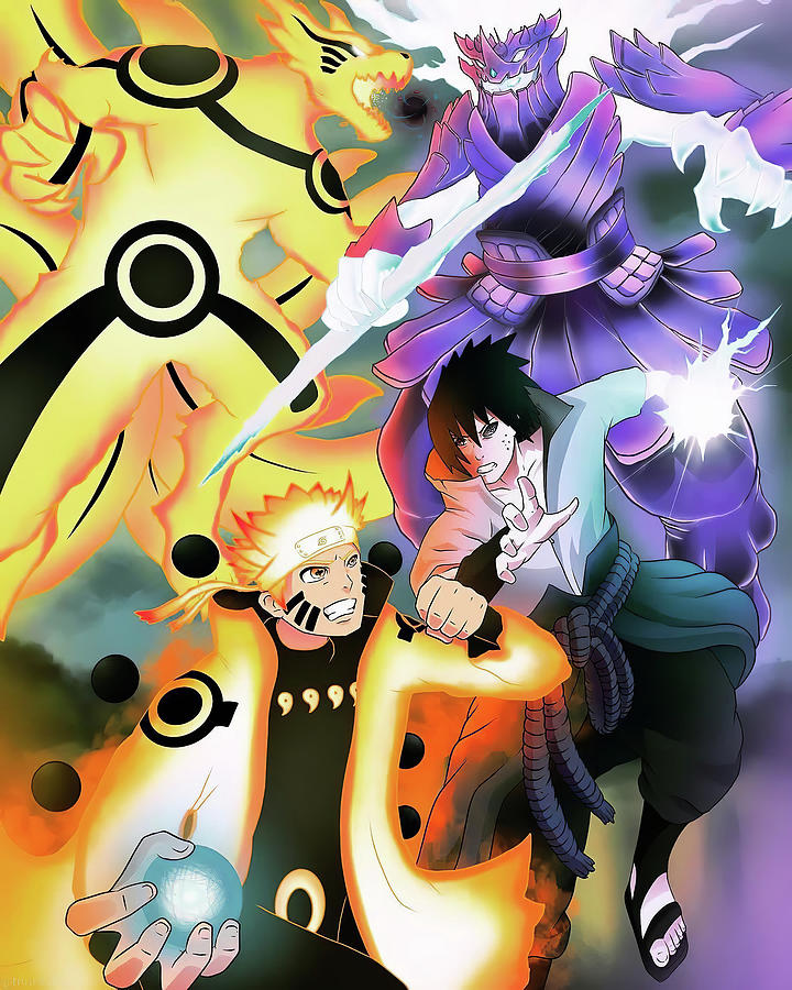 Naruto And Sasuke Digital Art By Nguyen Hai - Fine Art America