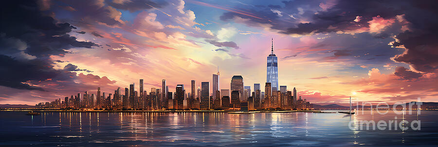 New York City United States Experience the elec by Asar Studios #7 Painting by Celestial Images