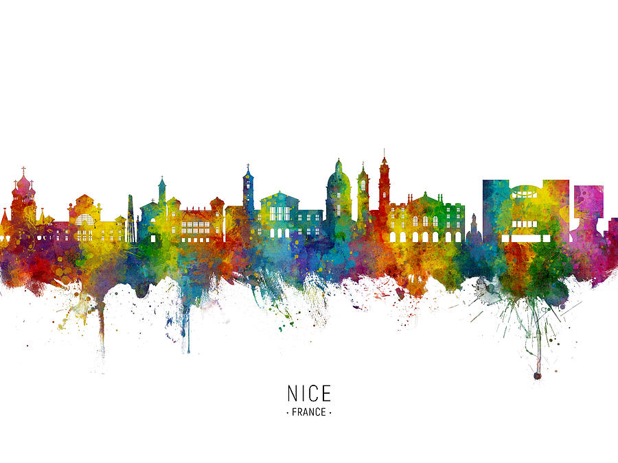 Nice France Skyline #7 Digital Art by Michael Tompsett