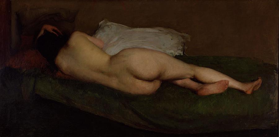 Nude Painting - Nude reclining by Hugh Ramsay