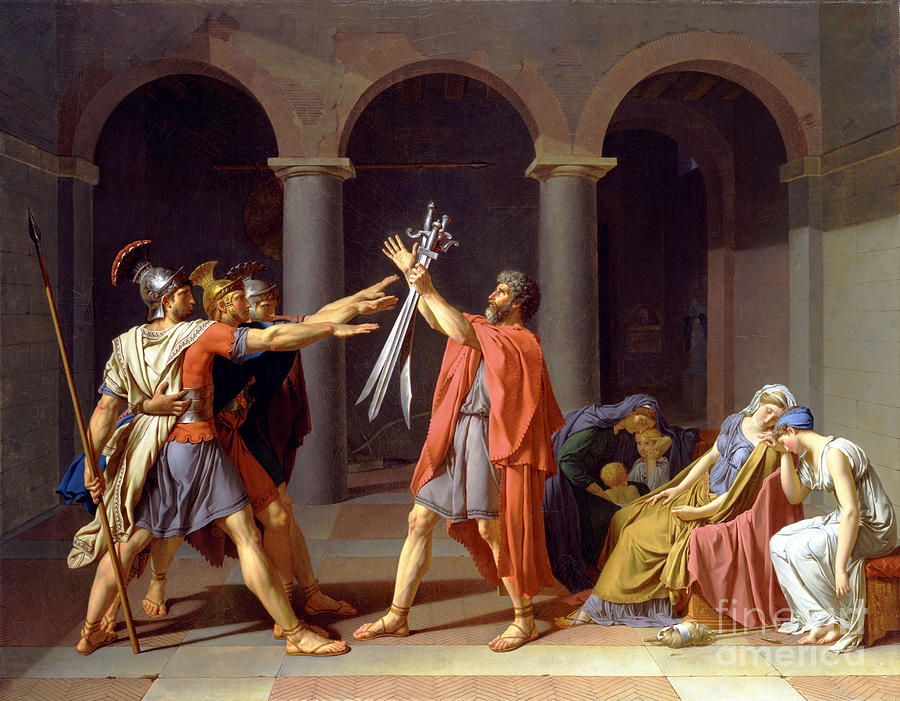 Oath of the Horatii #7 Painting by Jacques-Louis David