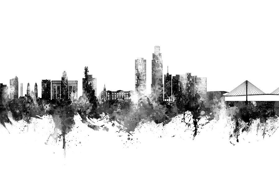 Omaha Nebraska Skyline #7 Digital Art by Michael Tompsett