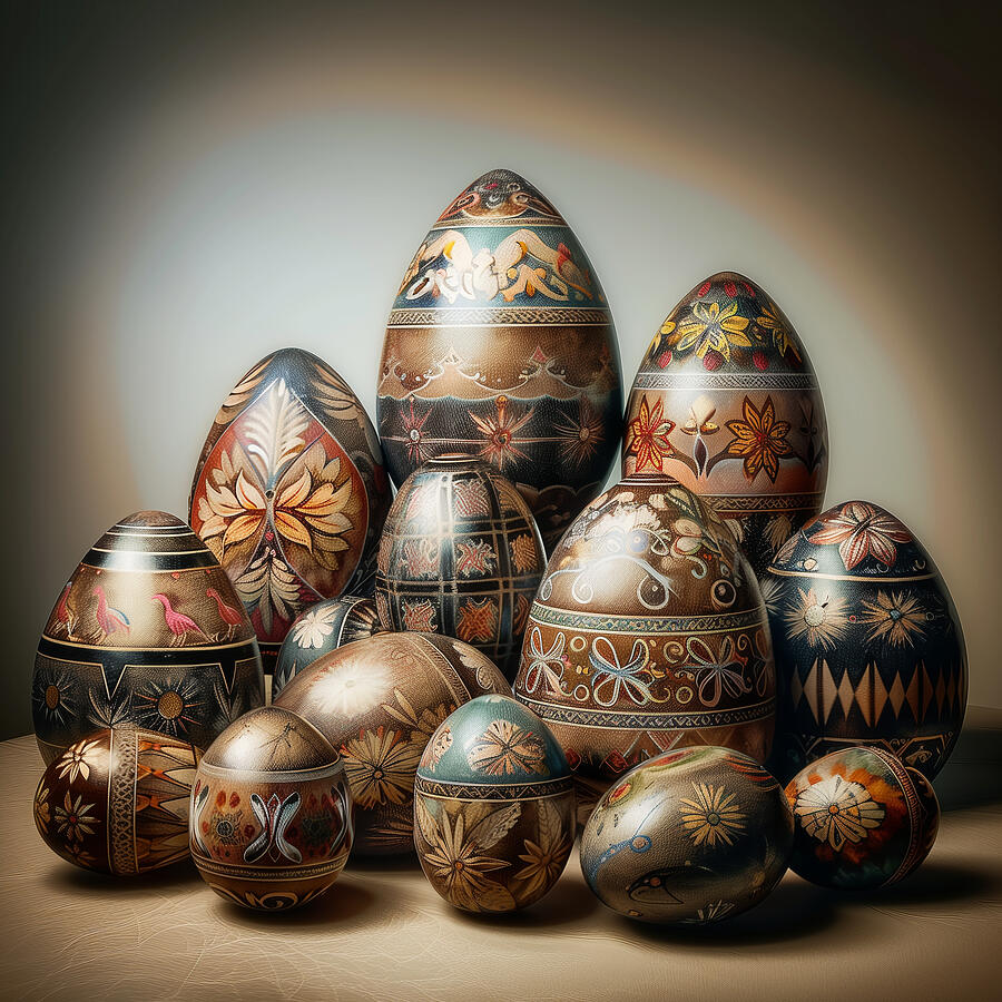 Easter Digital Art - Ornate Easter eggs #7 by Black Papaver