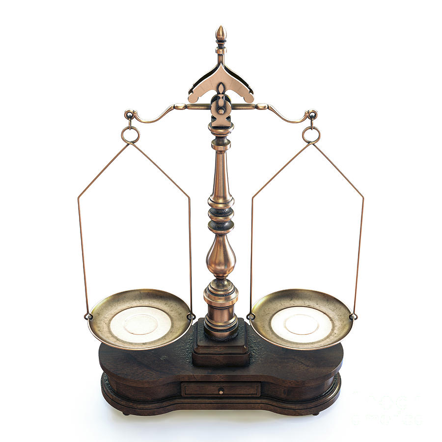 Vintage Digital Art - Ornate Scales Of Justice #7 by Allan Swart