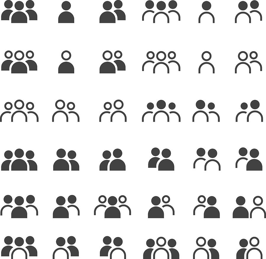 People icon set Drawing by FingerMedium