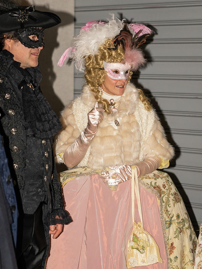 People In Carnival Disguise In February In Venice Photograph