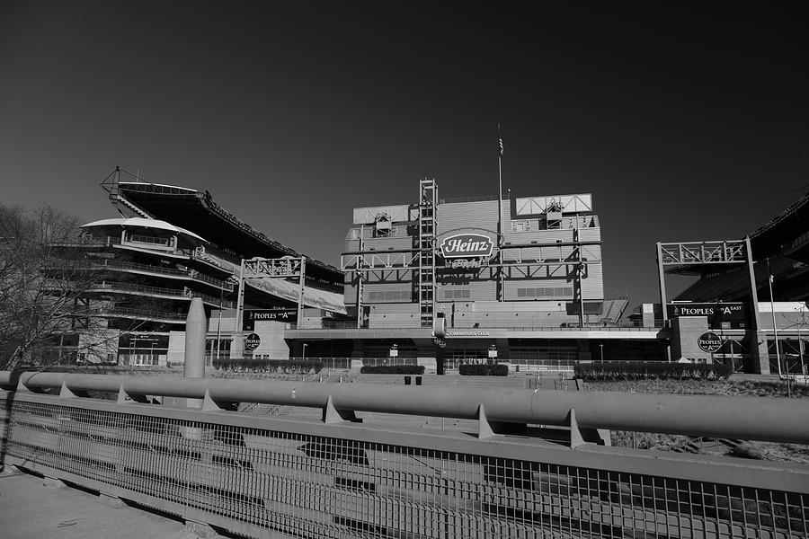 Pittsburgh Steelers Heinz Field in Pittsburgh Pennsylvania in black and white #7 Photograph by Eldon McGraw