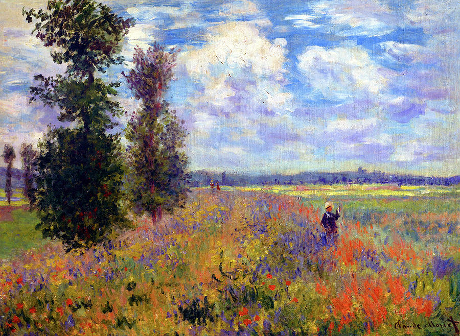 Poppy Fields near Argenteuil Painting by Claude Monet | Fine Art America