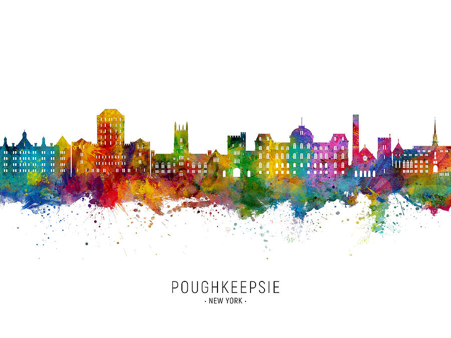 Poughkeepsie New York Skyline #7 Digital Art by Michael Tompsett