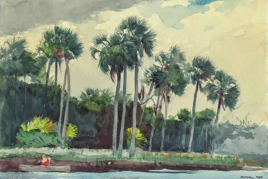 Boat Painting - Red Shirt, Homosassa, Florida #7 by Winslow Homer