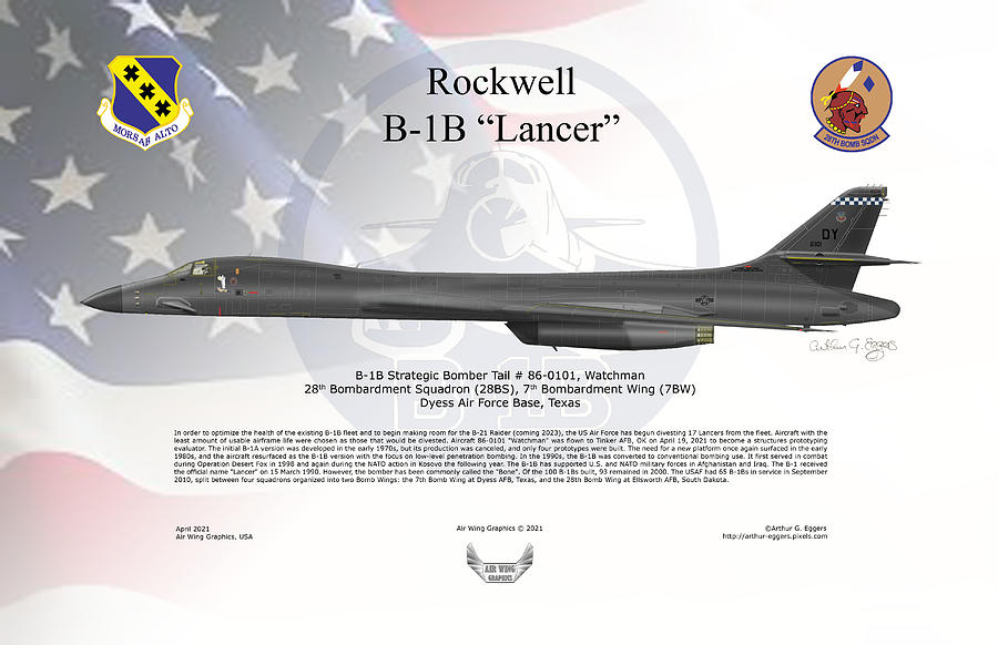 Norman Rockwell Digital Art - Rockwell B-1B Lancer #7 by Arthur Eggers