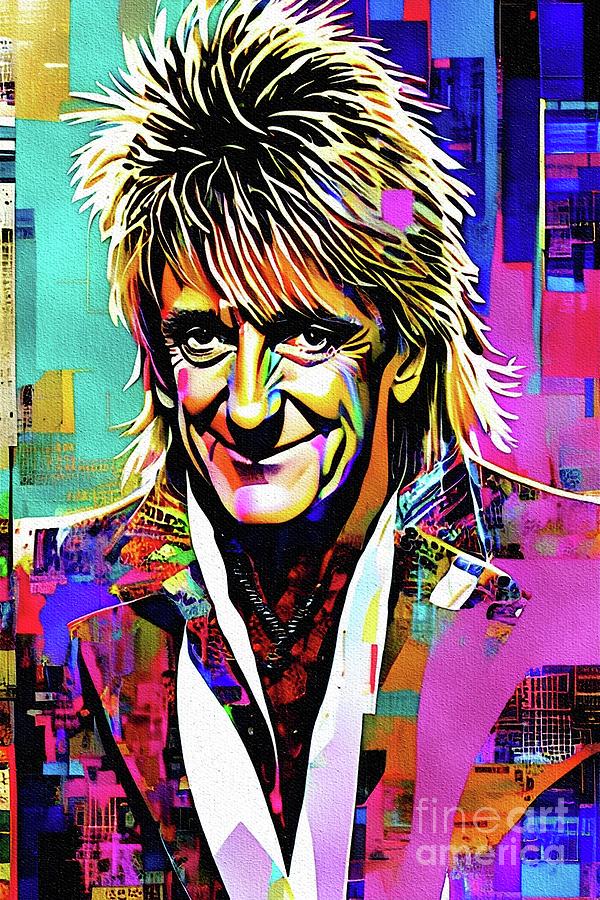 Rod Stewart, Music Legend Painting by John Springfield - Fine Art America