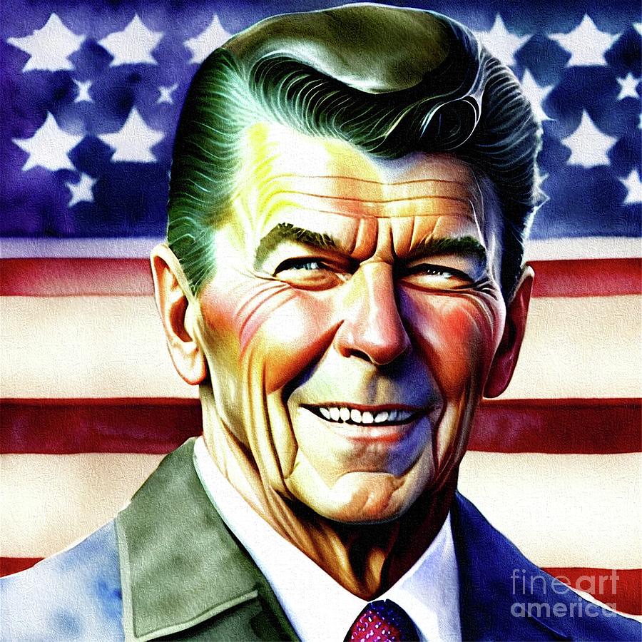 Ronald Reagan, Actor and President Painting by John Springfield - Fine ...