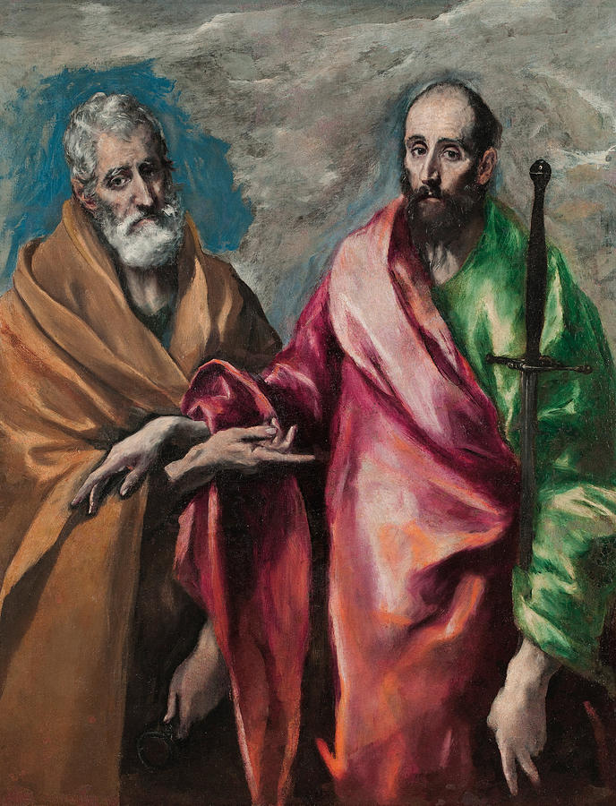 Saint Peter and Saint Paul #3 Painting by El Greco