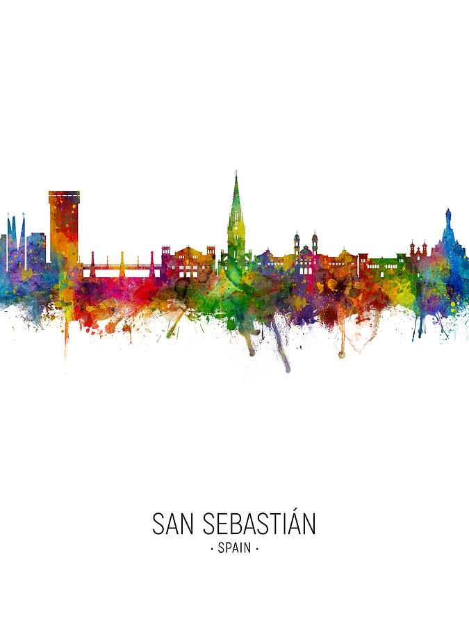 San Sebastian Spain Skyline #7 Digital Art by Michael Tompsett