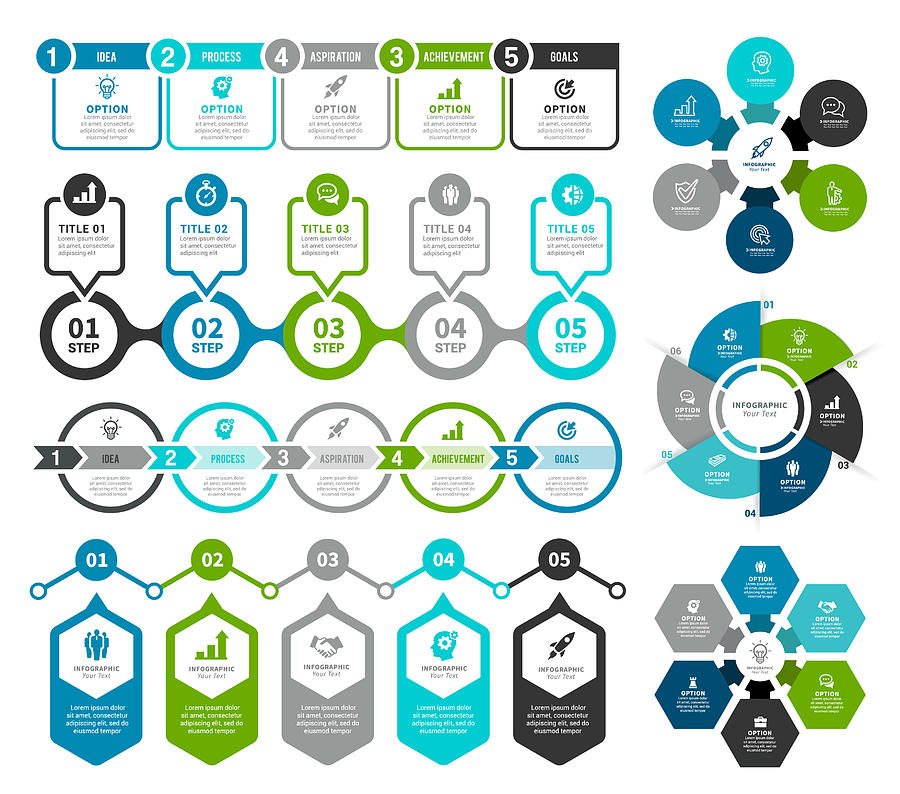 Set of Infographic Elements #7 Drawing by Artvea