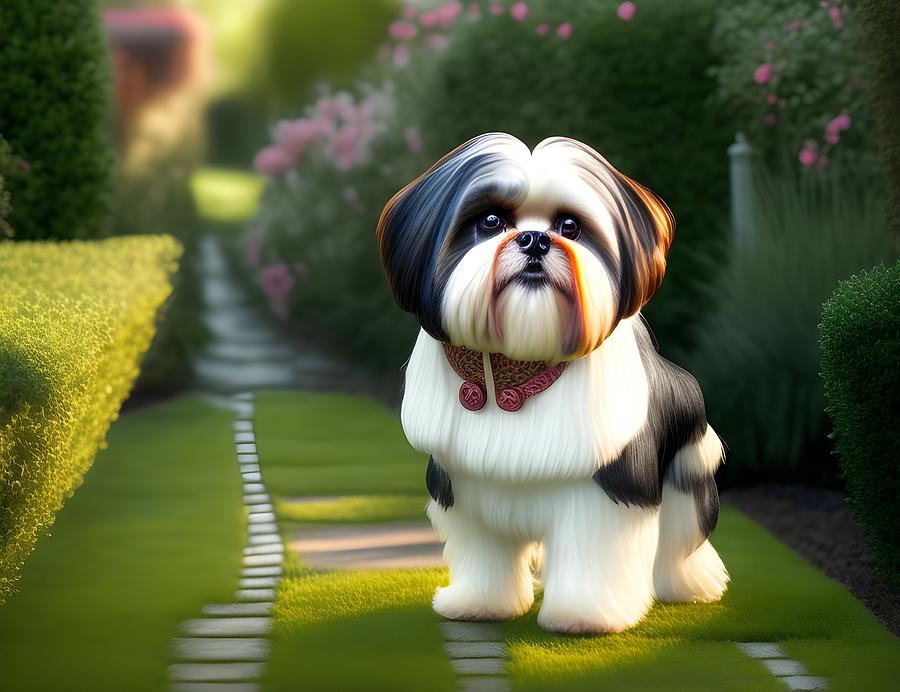 Shih Tzu Dog, Generative AI Illustration Digital Art by Miroslav ...