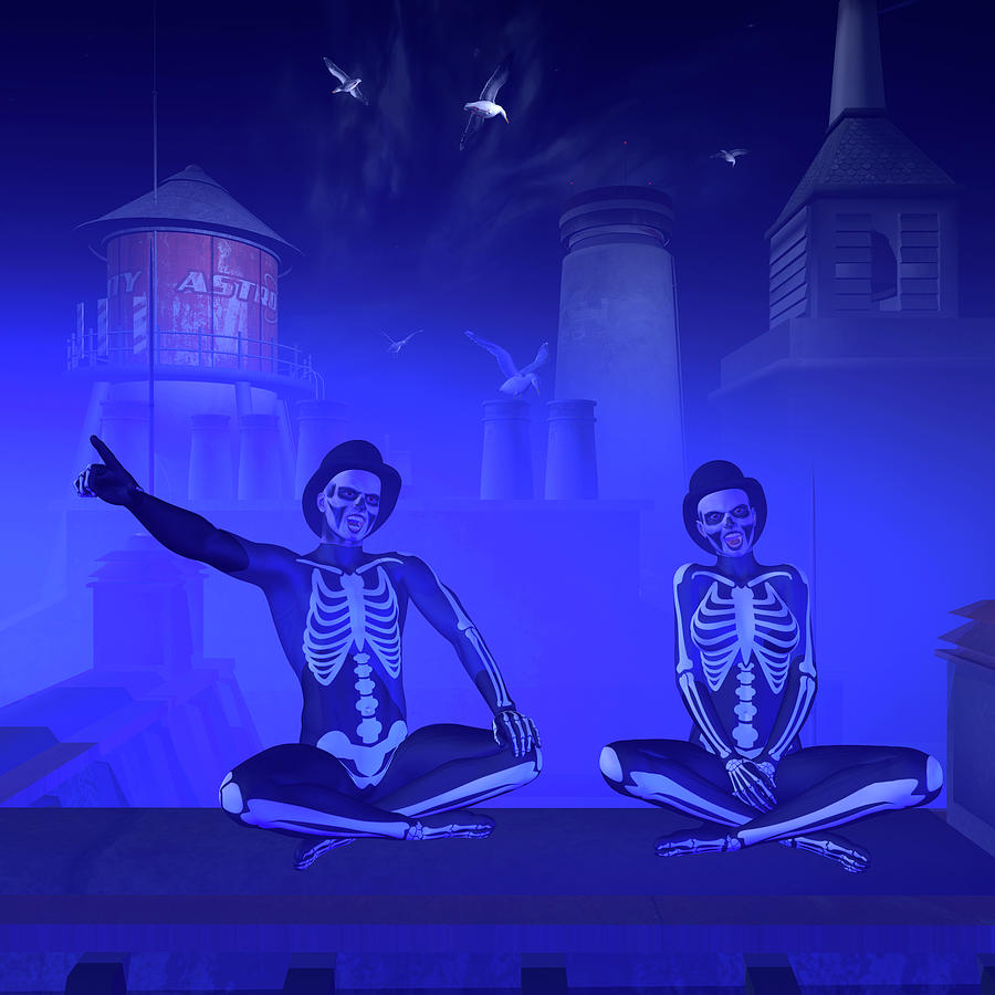 Skeletons, Halloween, Day of the Dead Digital Art by Nelson Souto