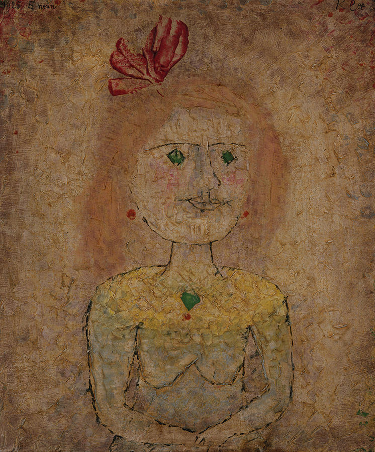 Small Portrait of a Girl in Yellow #8 Painting by Paul Klee