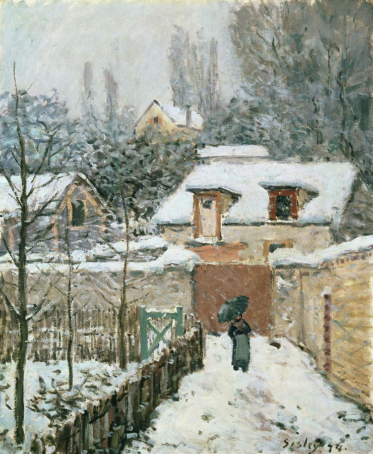 Alfred Sisley Painting - Snow at Louveciennes  #7 by Alfred Sisley